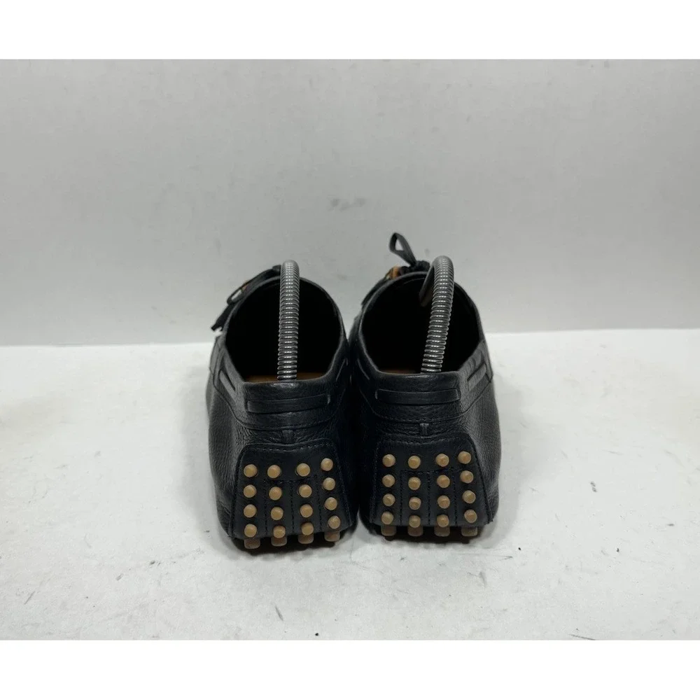 Gucci Bamboo Tassel Loafer Black‎ Leather Driver Men's Size 9 US / 8 UK G Shoes